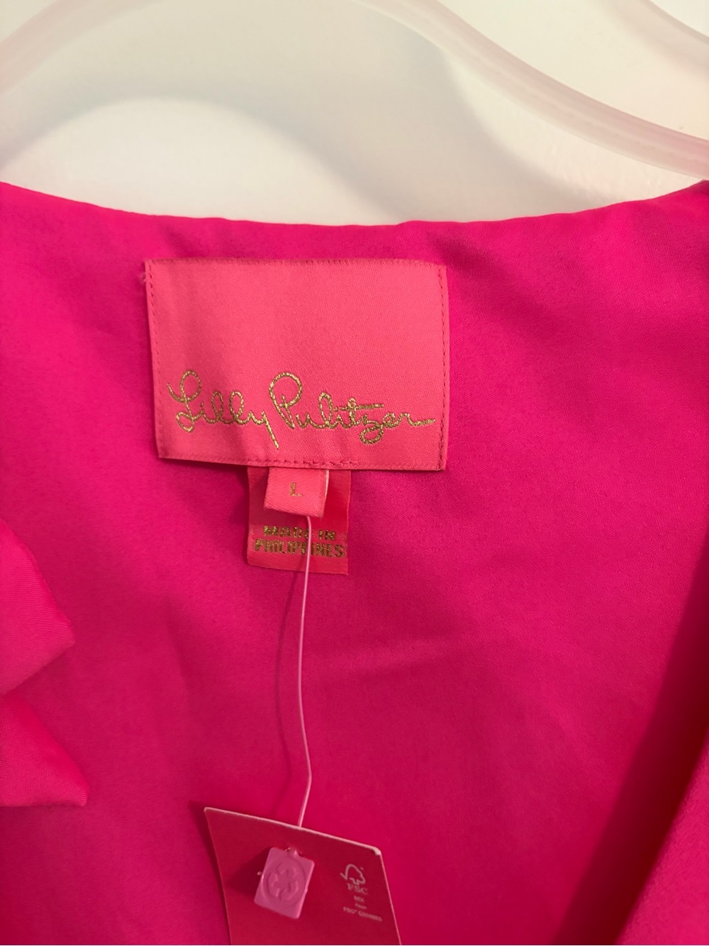 Lilly Pulitzer Fuchsia Tie-Shoulder Tiered Sundress - Picture 3 of 4
